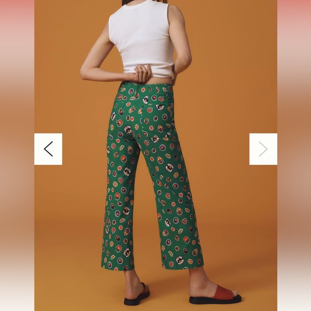 Anthropologie The Colette Cropped Wide-Leg Pants Maeve: Magic Fabric Edition 27 - Picture 3 of 6